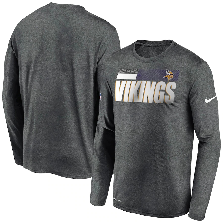 Men's Minnesota Vikings 2020 Grey Sideline Impact Legend Performance Long Sleeve T-Shirt